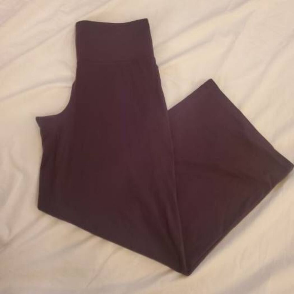 Athleta Elation Wide Leg Dark Purple Stretch Yoga Pants Size 1X - Picture 3 of 14